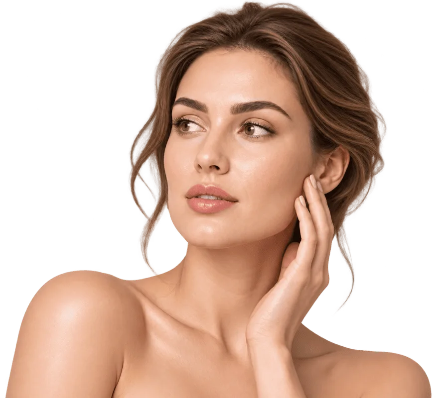 Mujer como imagen representativa de los procedimientos de cirugía facial para mejorar y rejuvenecer el rostro
